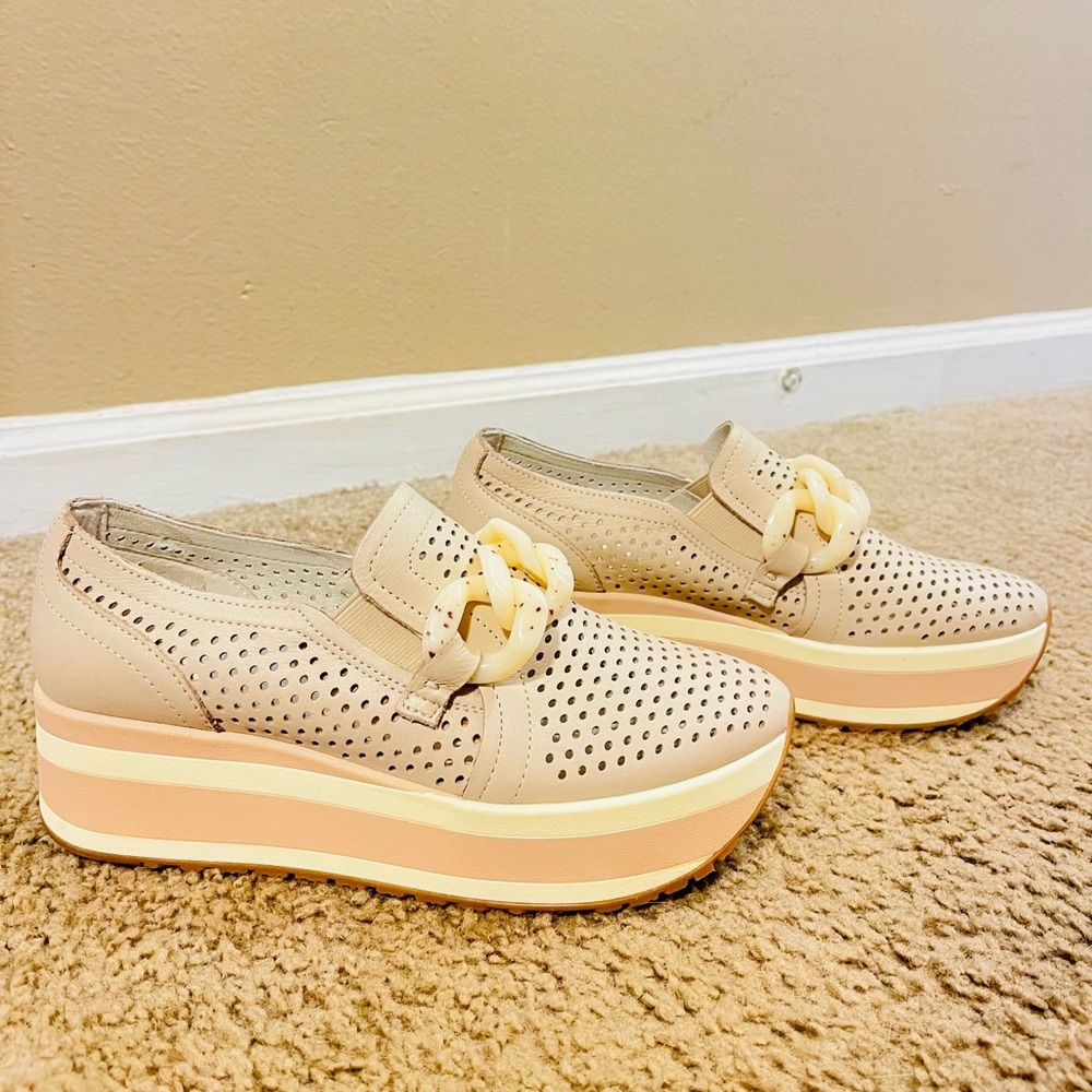 Women's Cream Platform Loafers